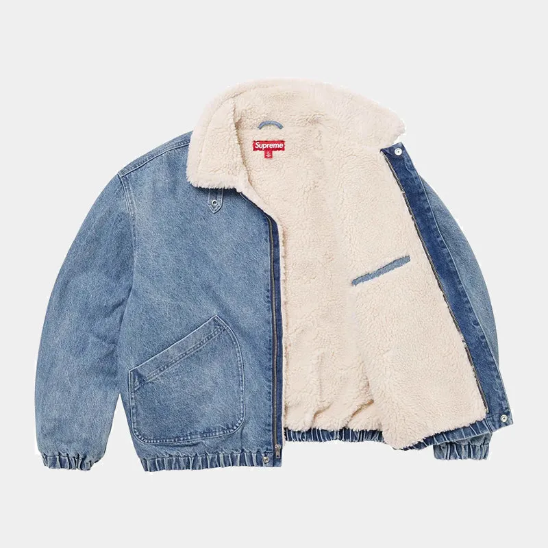 Supreme FW24 Faux Shearling Lined Bomber 羊羔絨內襯飛行夾克