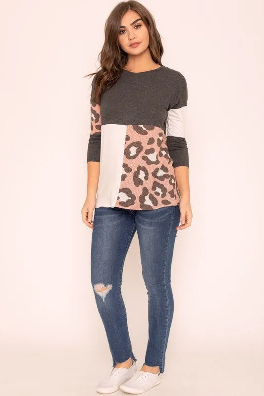 TEEK - Leopard Color Block Tunic