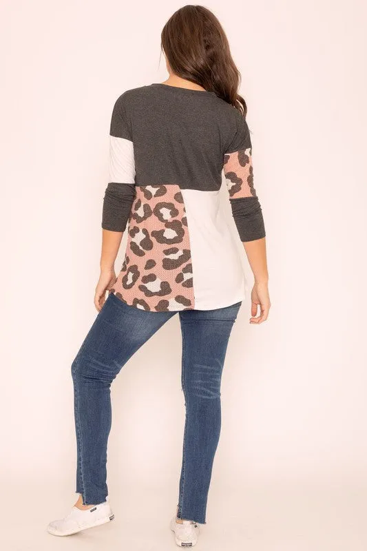 TEEK - Leopard Color Block Tunic