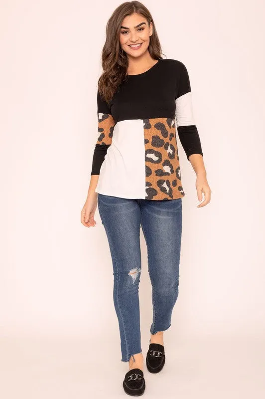 TEEK - Leopard Color Block Tunic