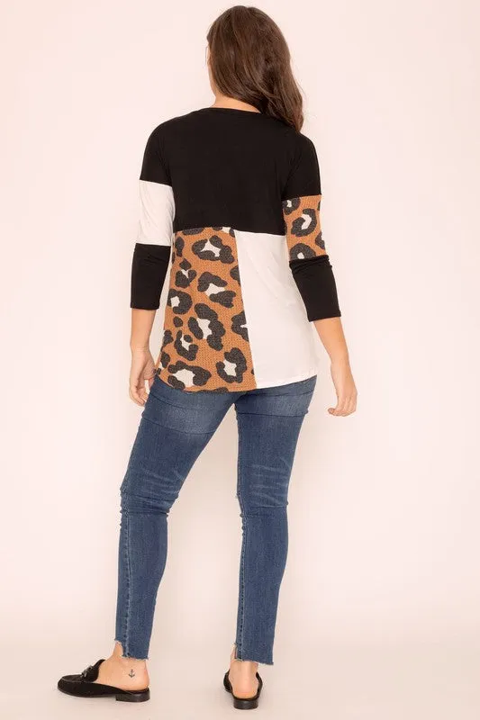 TEEK - Leopard Color Block Tunic