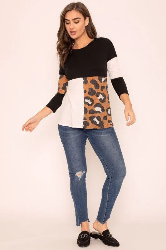 TEEK - Leopard Color Block Tunic