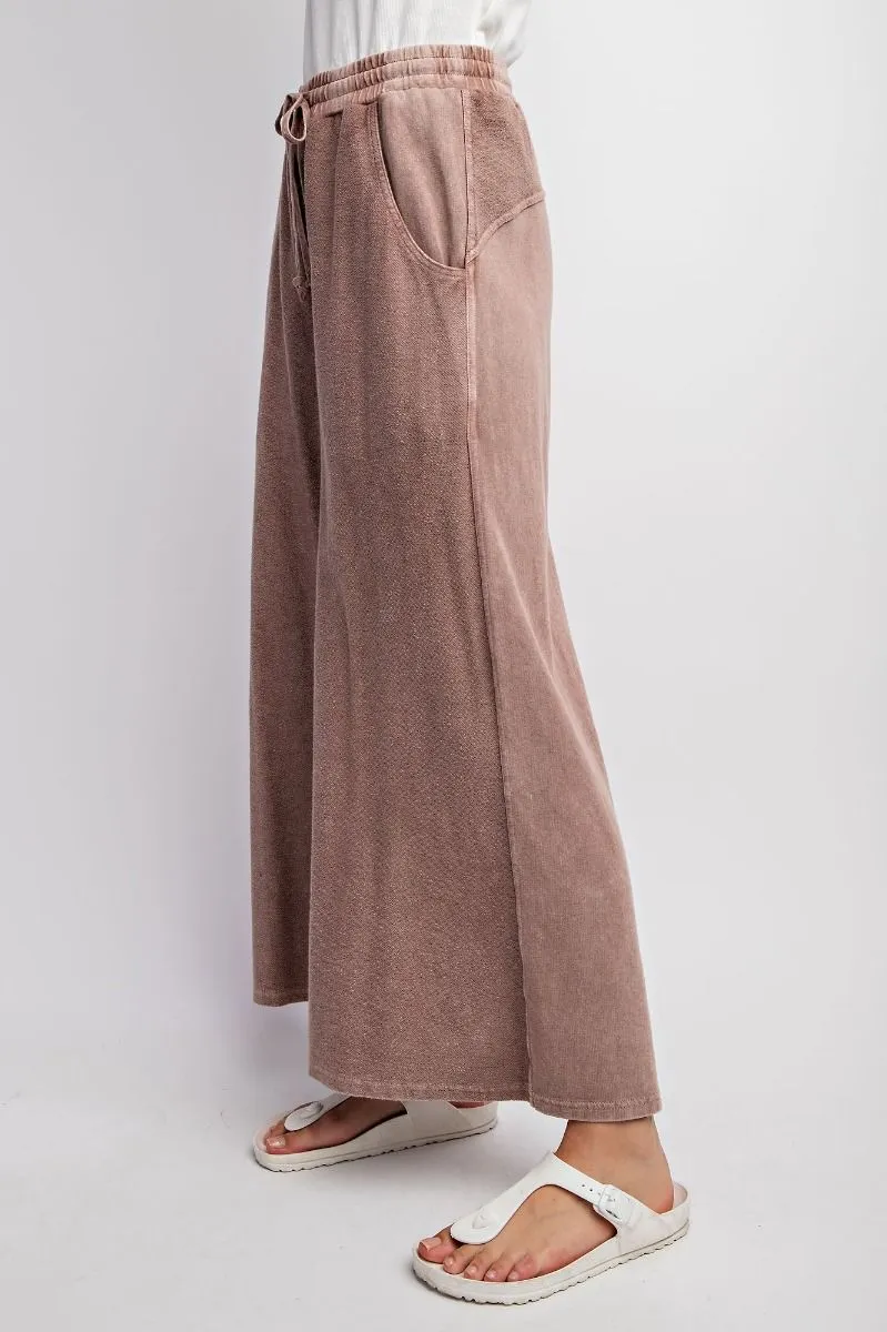 Terry Wide Leg Pants by Easel - Rosewood