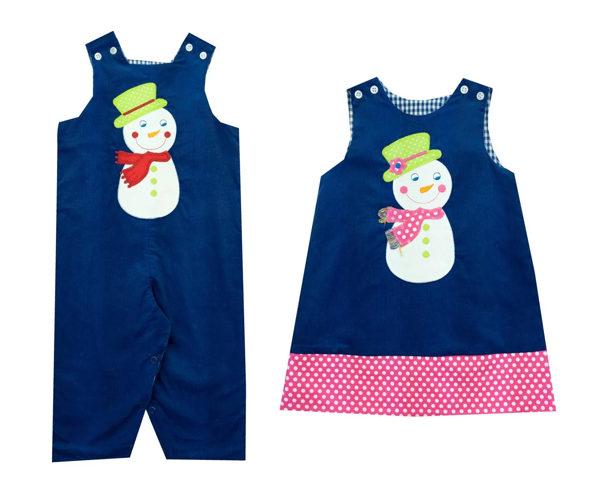 The Bailey Boys Snowman Appliqué Two Piece Pant Set