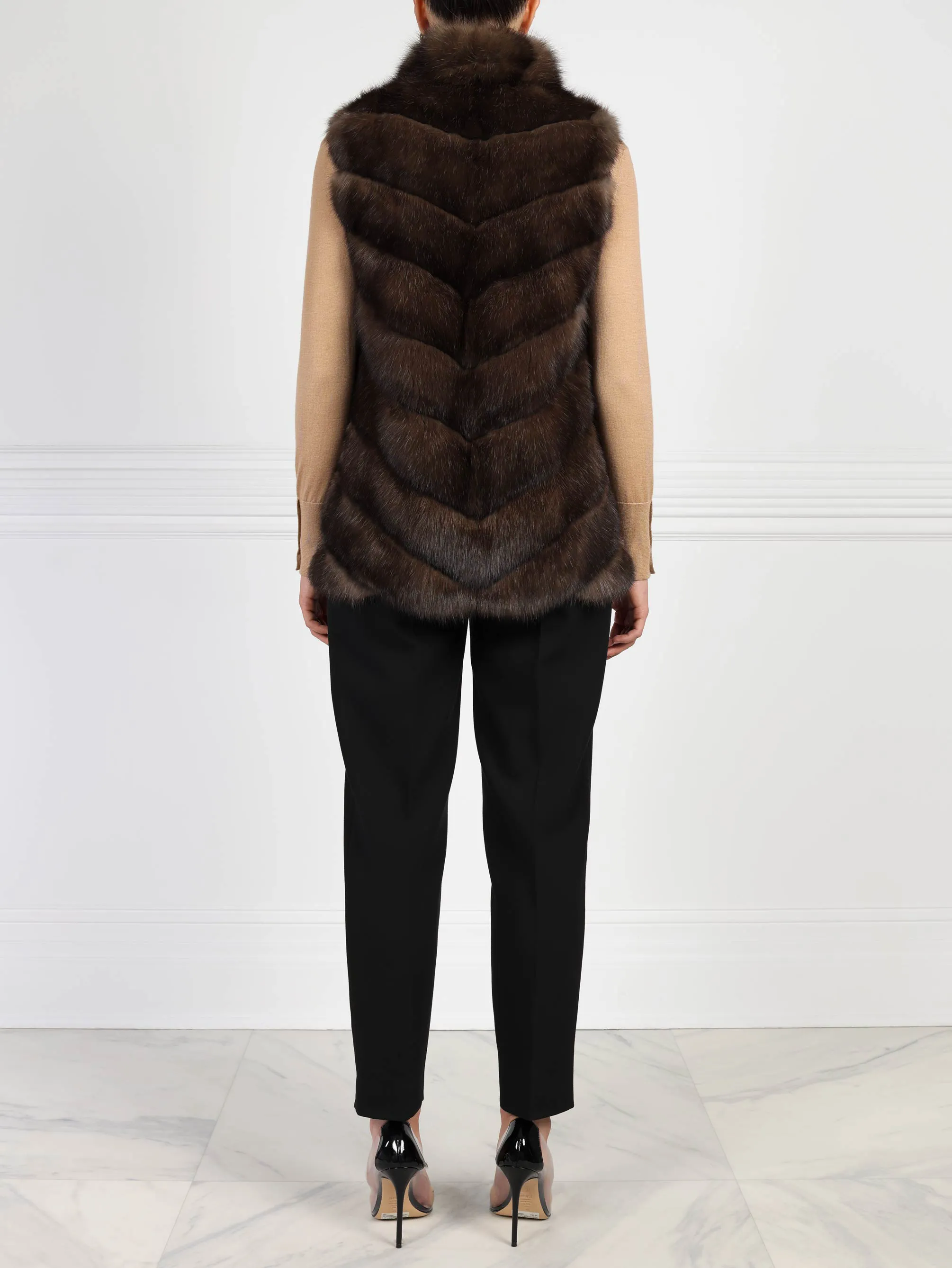 The Esme Russian Sable Fur Zip Vest