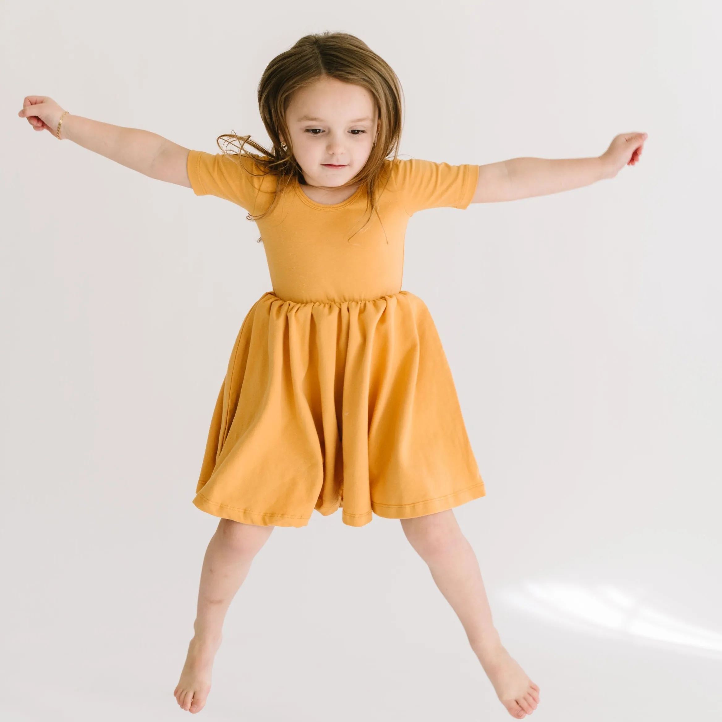 The Short Sleeve Ballet Dress in Honey