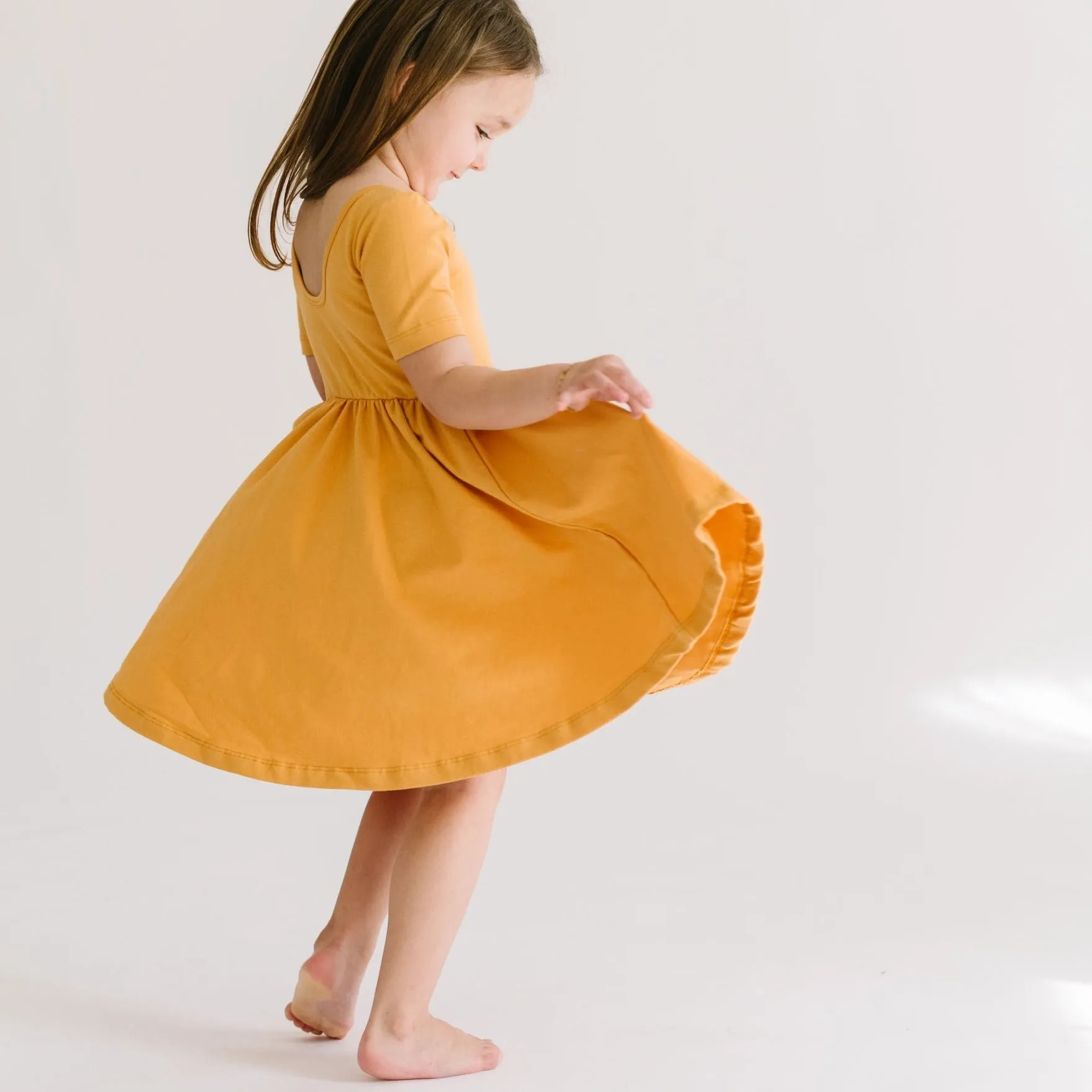 The Short Sleeve Ballet Dress in Honey