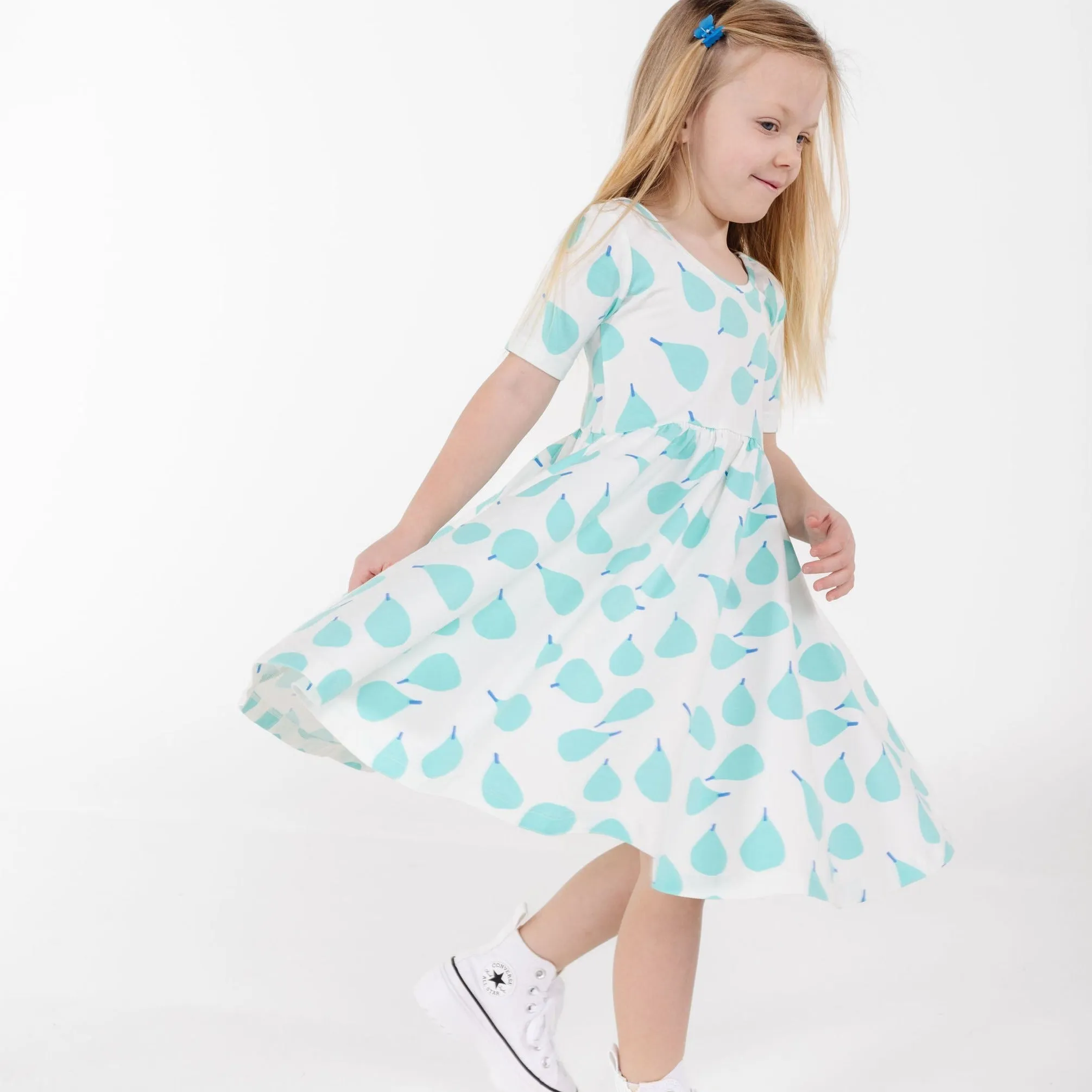 The Short Sleeve Ballet Dress in Perfect Pear