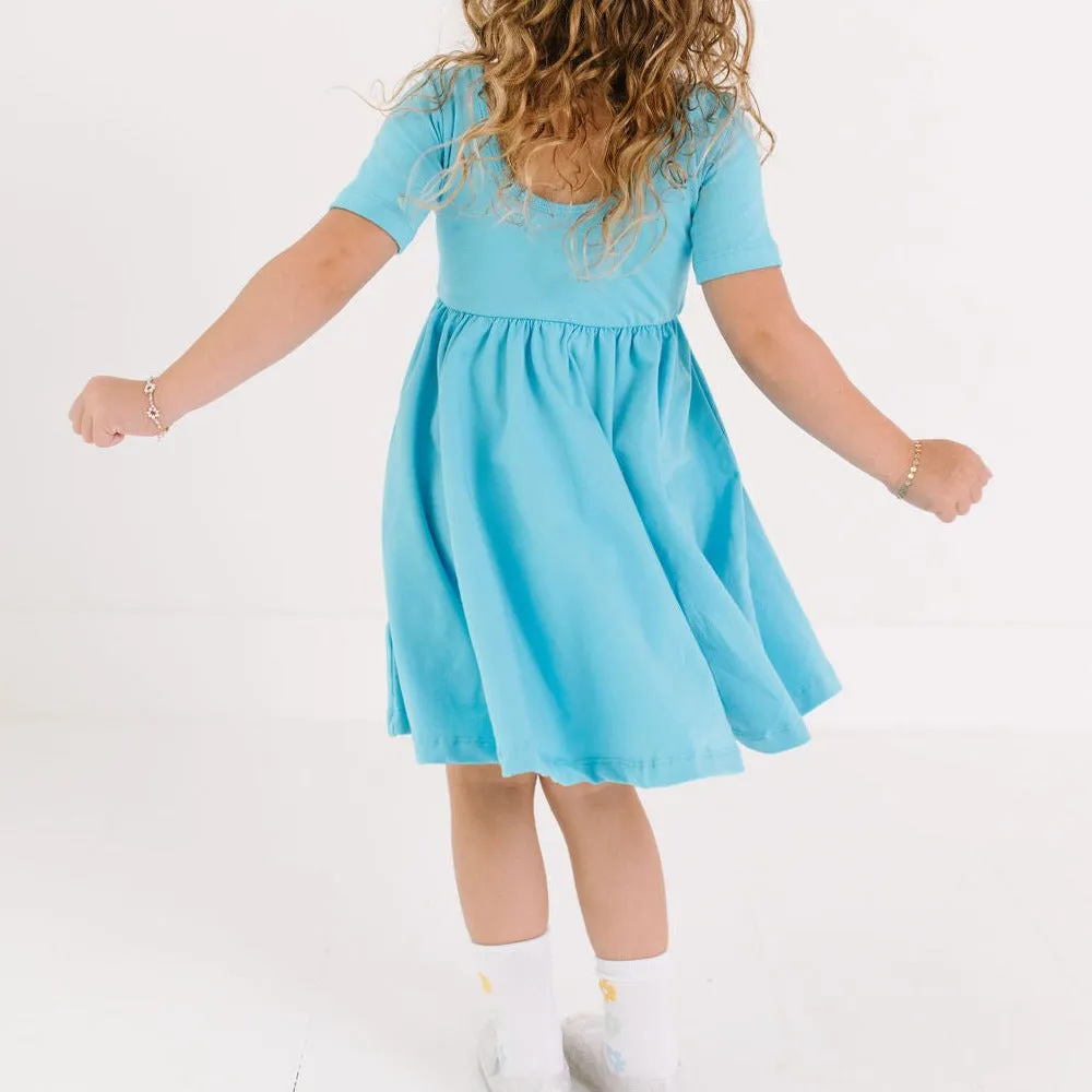 The Short Sleeve Ballet Dress in Rain