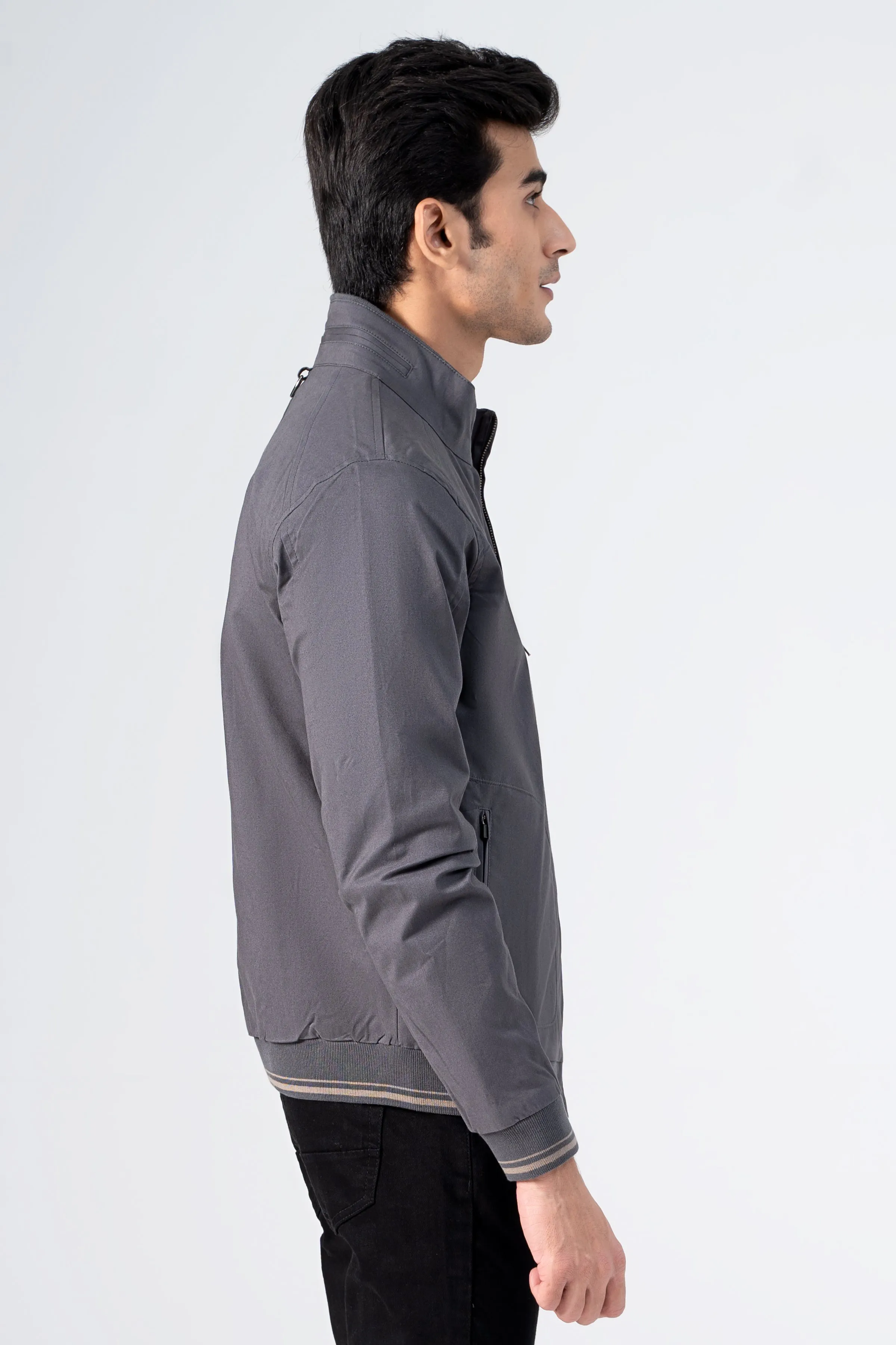 Tipping Cotton Jacket Grey