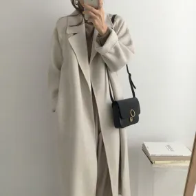 Toleet business casual outfits for women Double-Sided Cashmere Coat for Women 2024 New Small Mid-Length Autumn and Winter Elegant High-End Woolen Coat