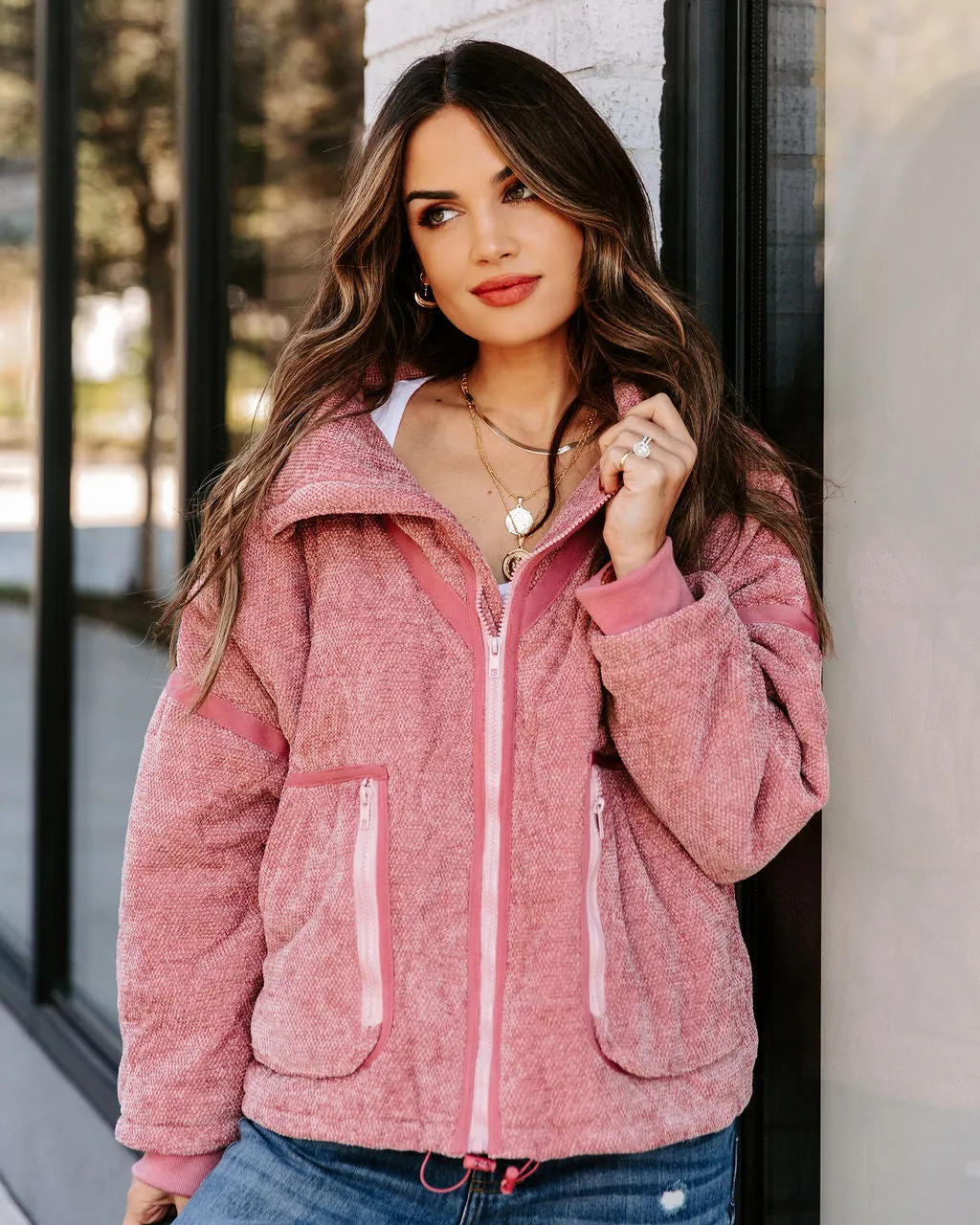 Toleet-Winter and Autumn Outfits Christmas/Thanksgiving_Carey Quilted Jacket - Rose Pink