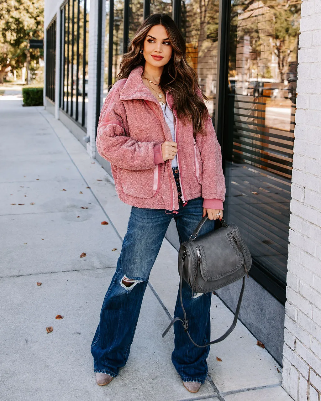 Toleet-Winter and Autumn Outfits Christmas/Thanksgiving_Carey Quilted Jacket - Rose Pink