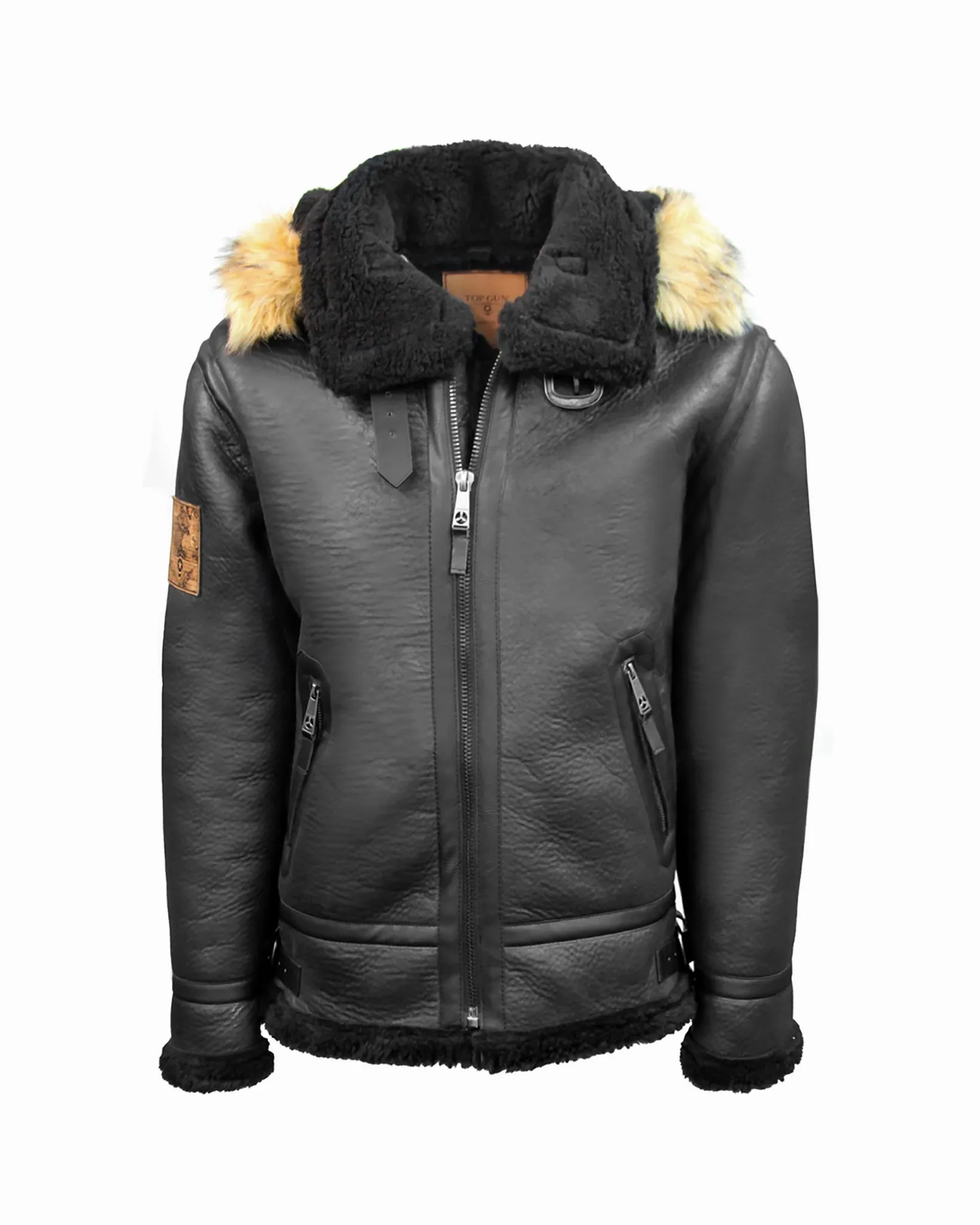 TOP GUN® PREMIUM WOOL-BLEND FAUX SHEARLING COAT