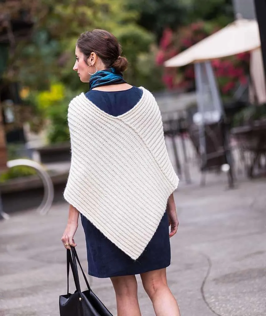 Twice Reversible Ribbed Poncho by Churchmouse Yarns and Teas