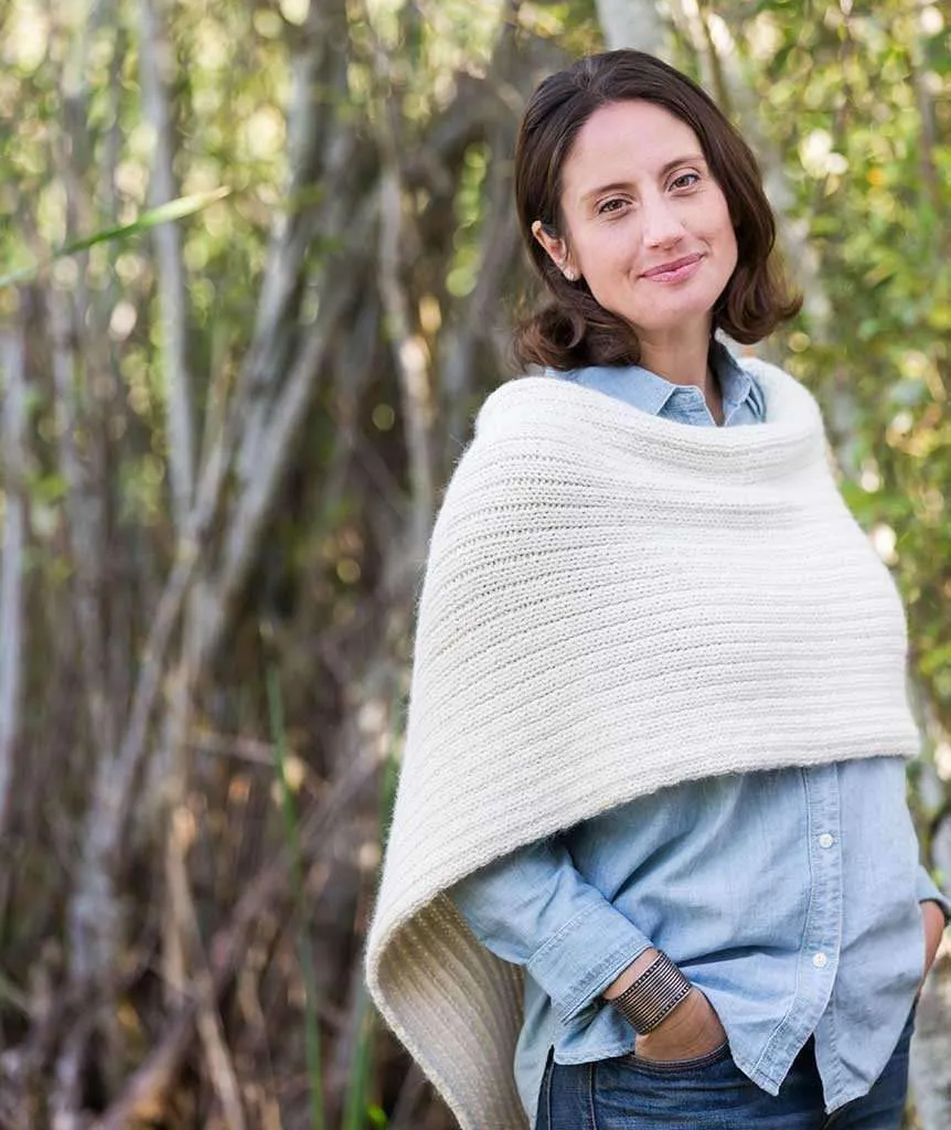 Twice Reversible Ribbed Poncho by Churchmouse Yarns and Teas