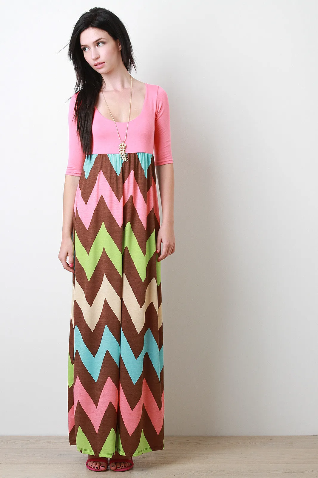 Twofer Chevron Maxi Dress