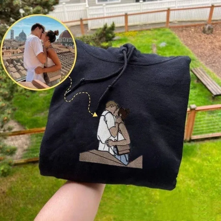 Unisex Personalized Photo Embroidered Hoodie