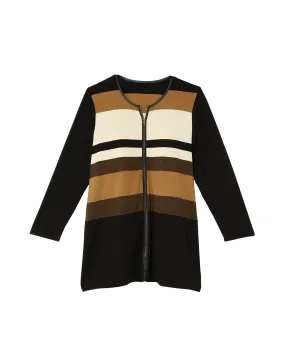 Val Colorblock Duster Cardigan | Black / Brown