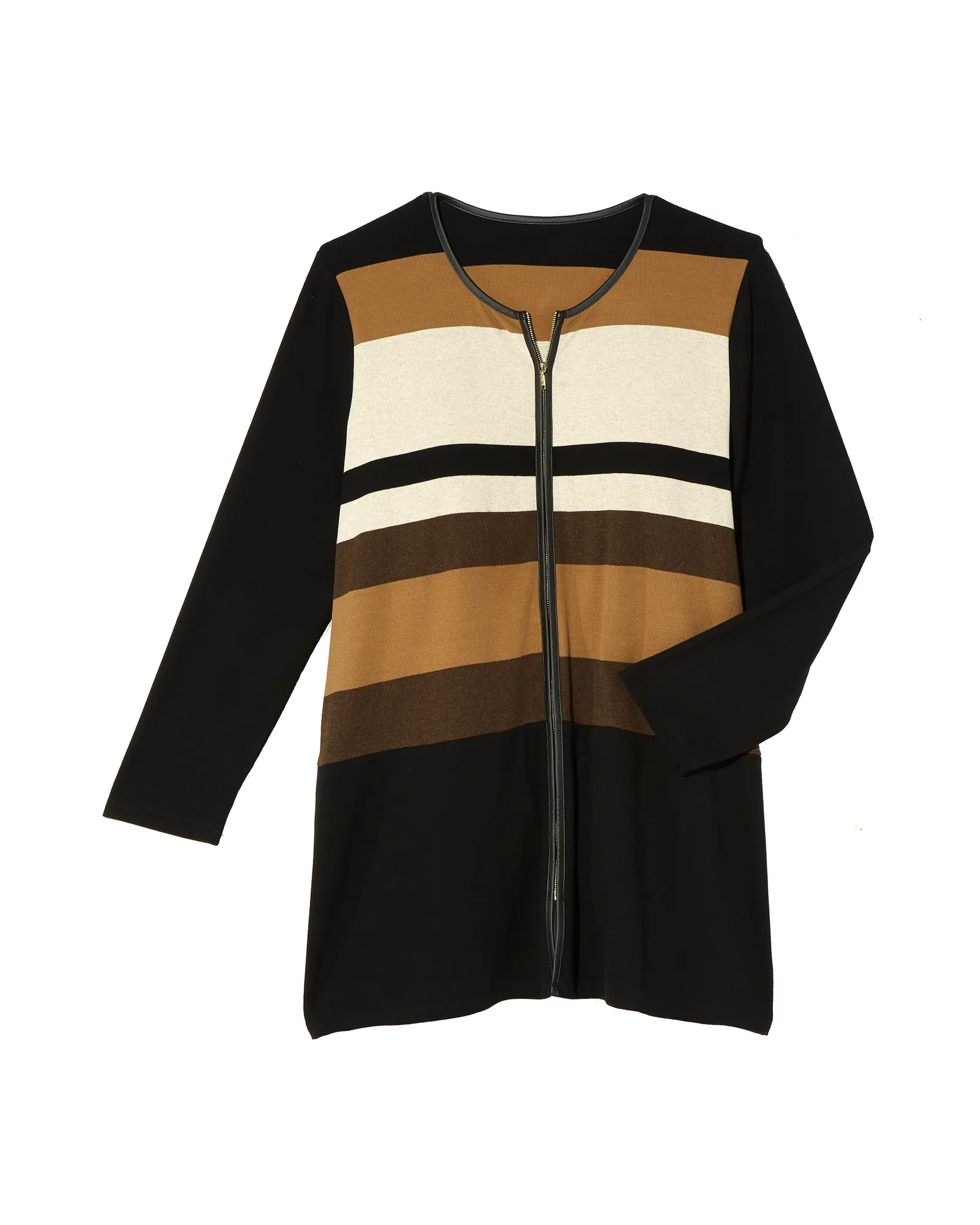 Val Colorblock Duster Cardigan | Black / Brown