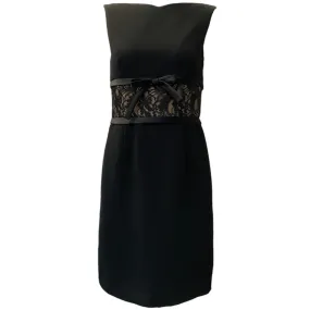 Valentino Black Crepe / Lace Sleeveless Dress