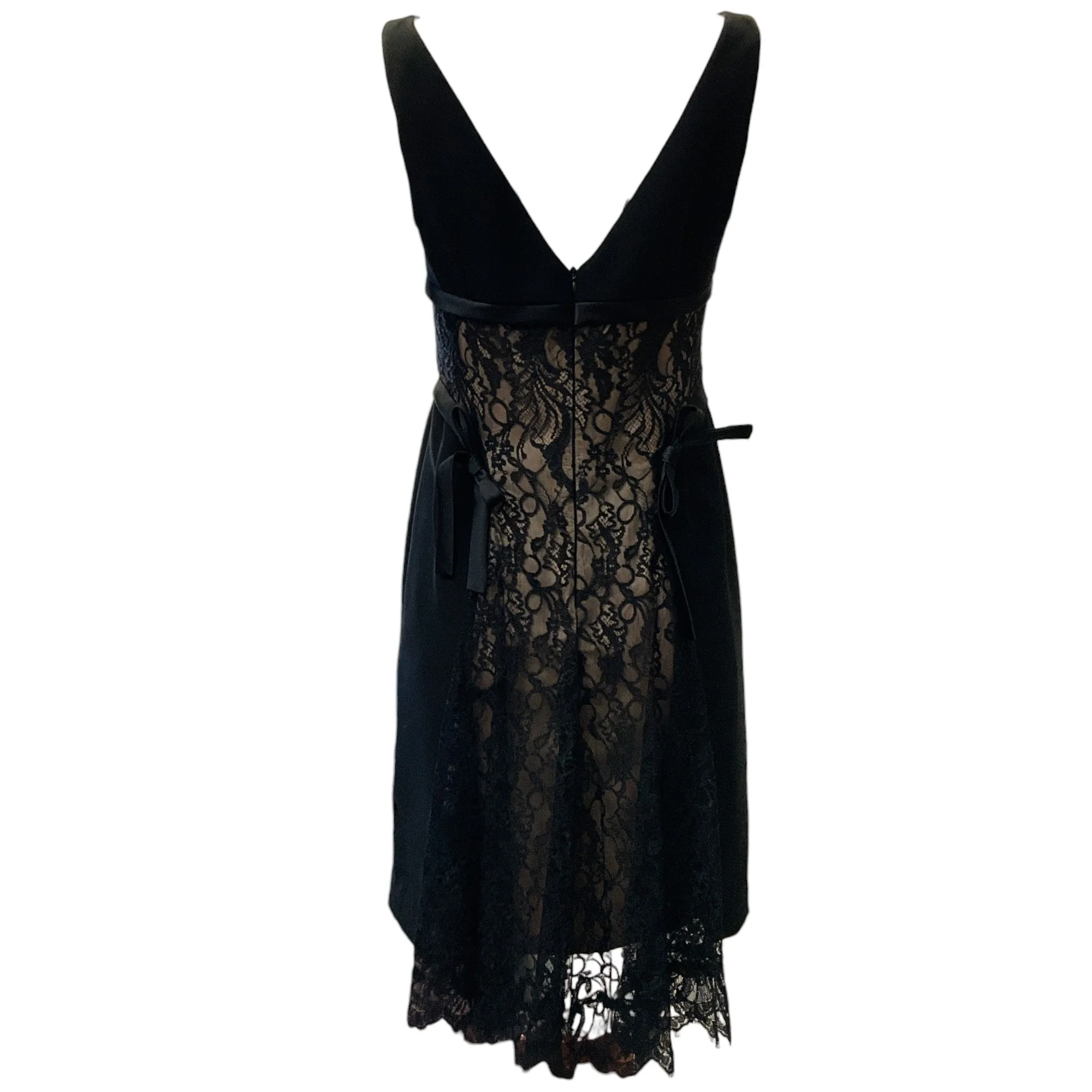 Valentino Black Crepe / Lace Sleeveless Dress