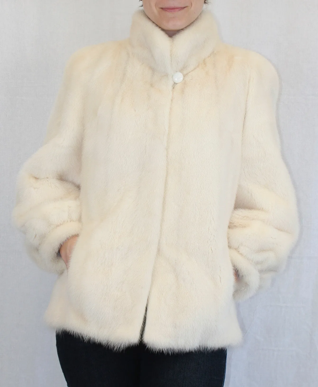 Vintage Glacial Mink Fur Jacket (Beautiful Off-White) -M