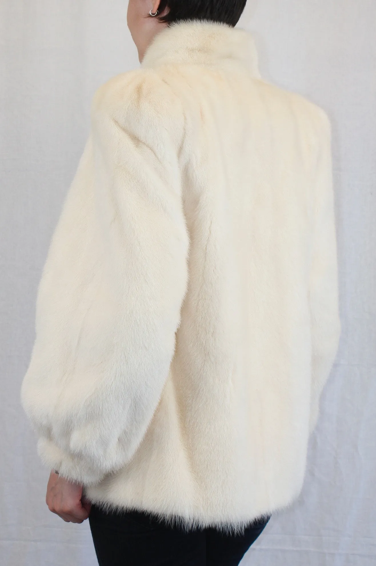 Vintage Glacial Mink Fur Jacket (Beautiful Off-White) -M