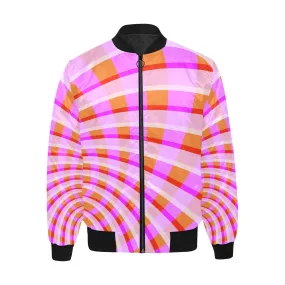 Violet Orbital Quilted Bomber Jacket