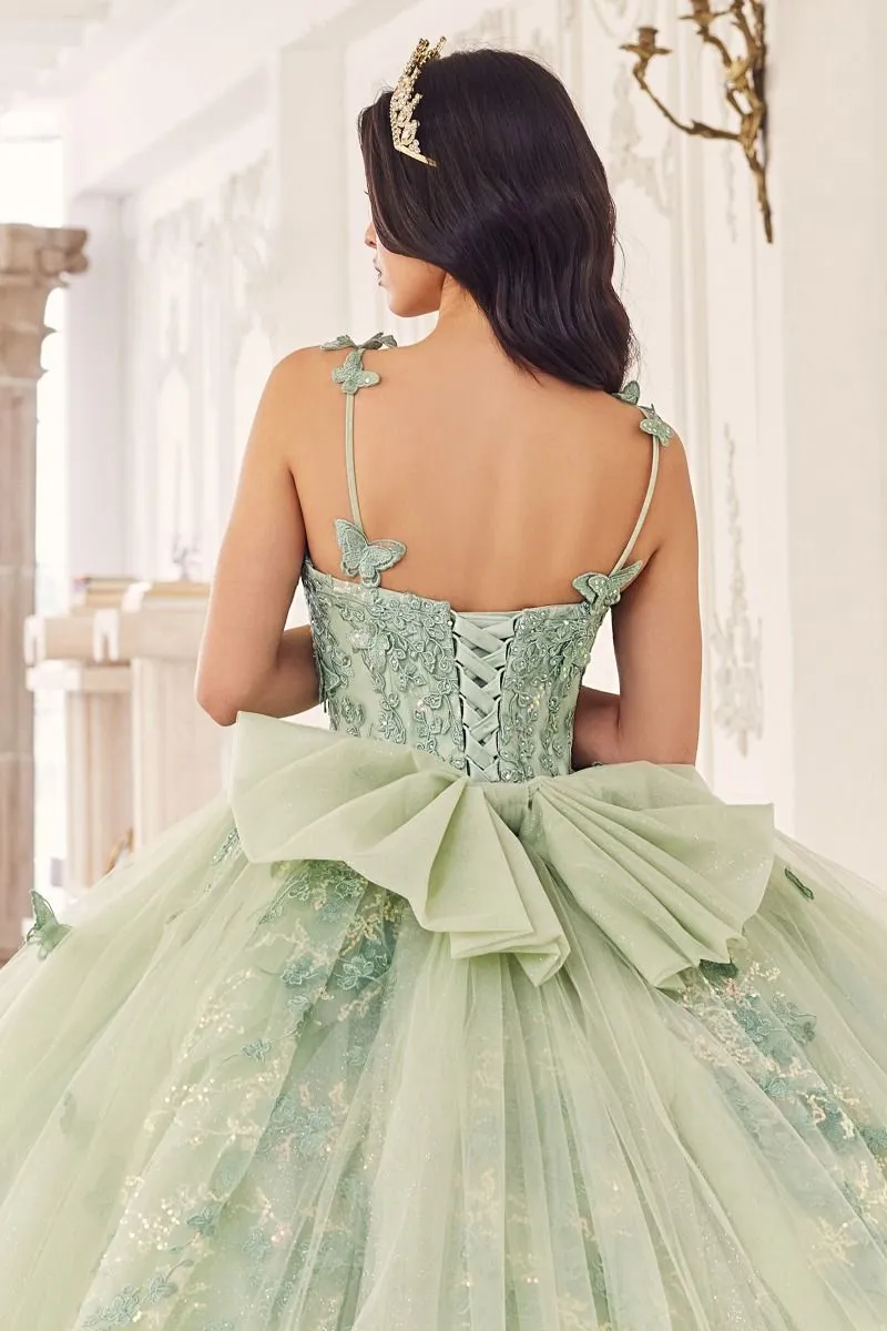 VIVIETTE Butterfly Bow Applique QUINCEAÑERA Ball Gown Dress