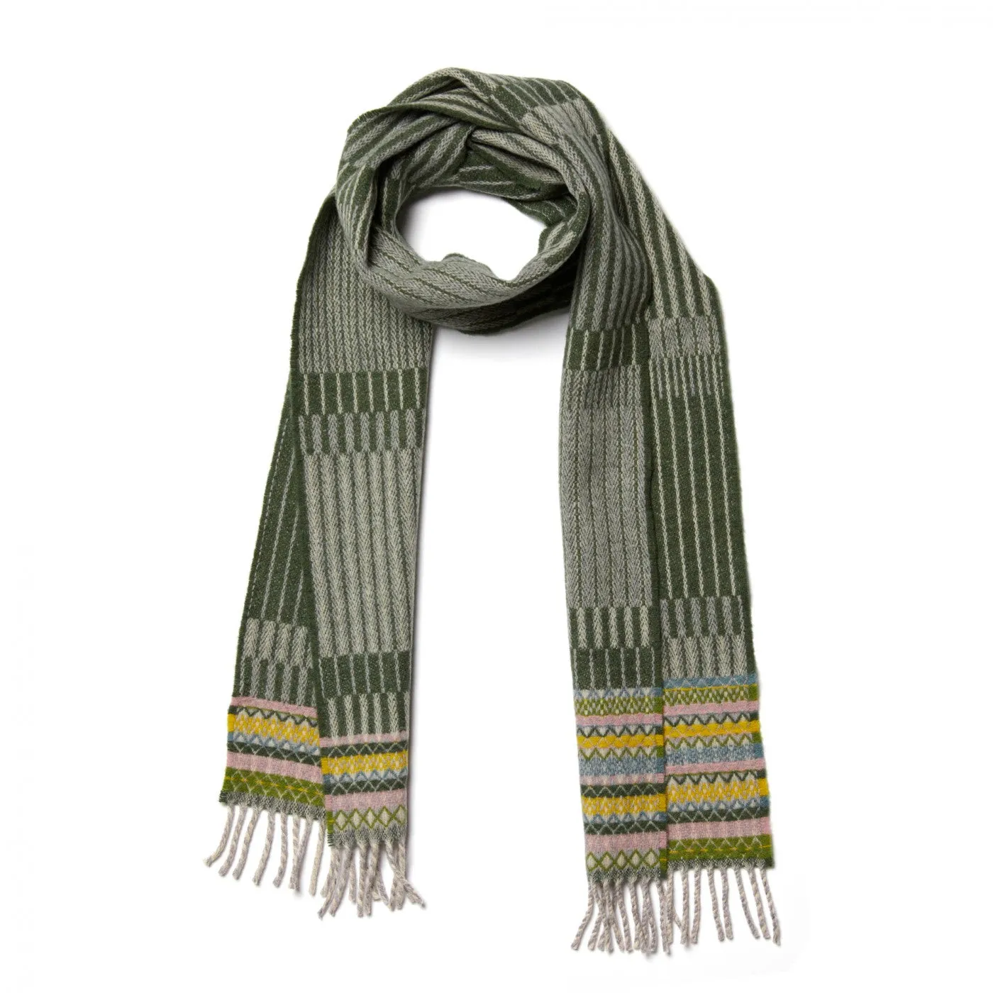 Wallace Sewell LAMBSWOOL TEXTURE SCARVES - Bothy - Meadow GREEN