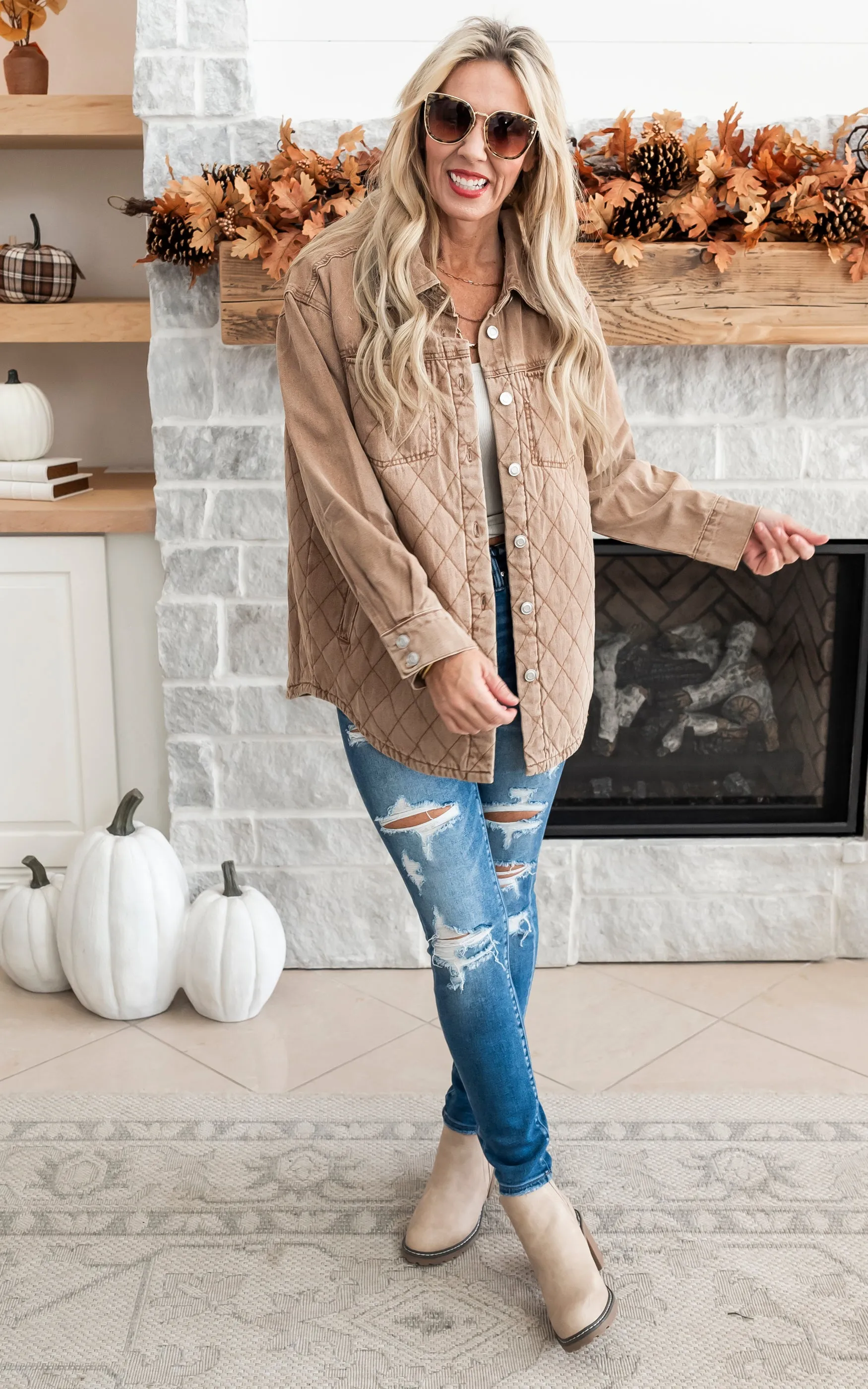 Warm and Cozy Quilted Button Down Jacket