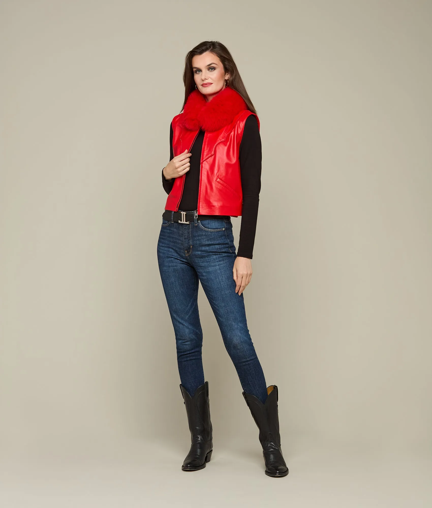 Western Fox Vest :: Red