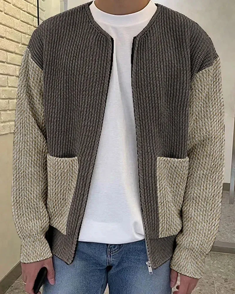 Wiaofellas  -  Men‘s Knitted Sweater Winter Thick Crew Neck Zipper Rib Knit Sweater Fashion Warm Casual Knitwear Coat Cardigan Men Clothing