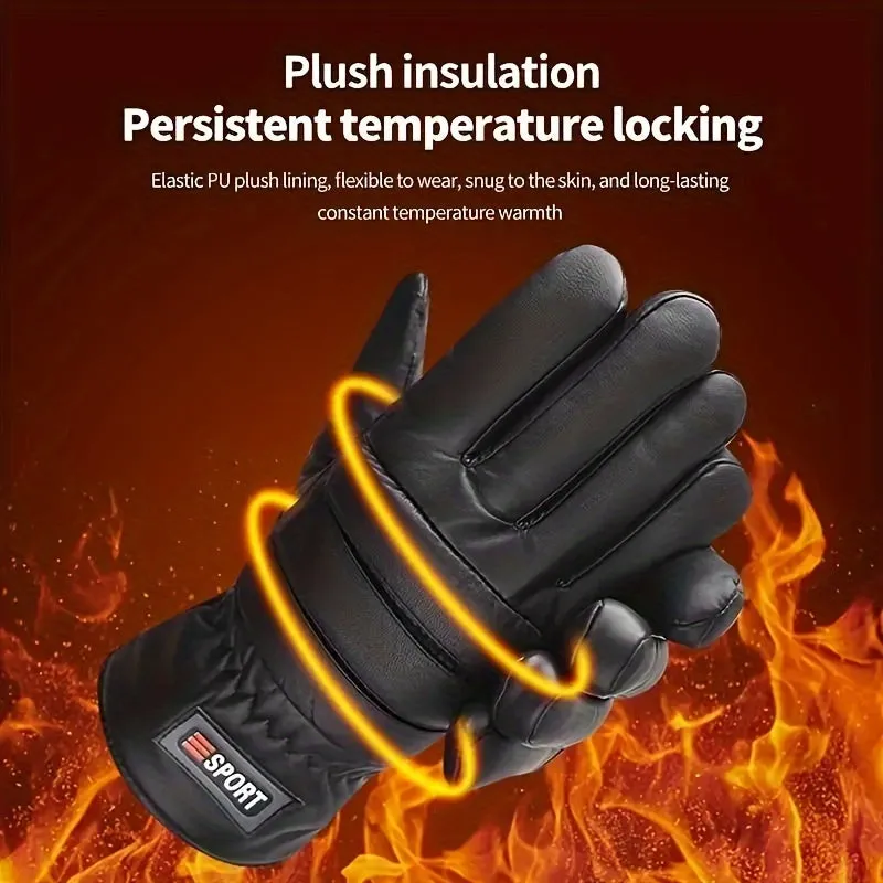 Winter Velvet Waterproof Thermal Gloves Ideal Gift for Skiing  Cycling