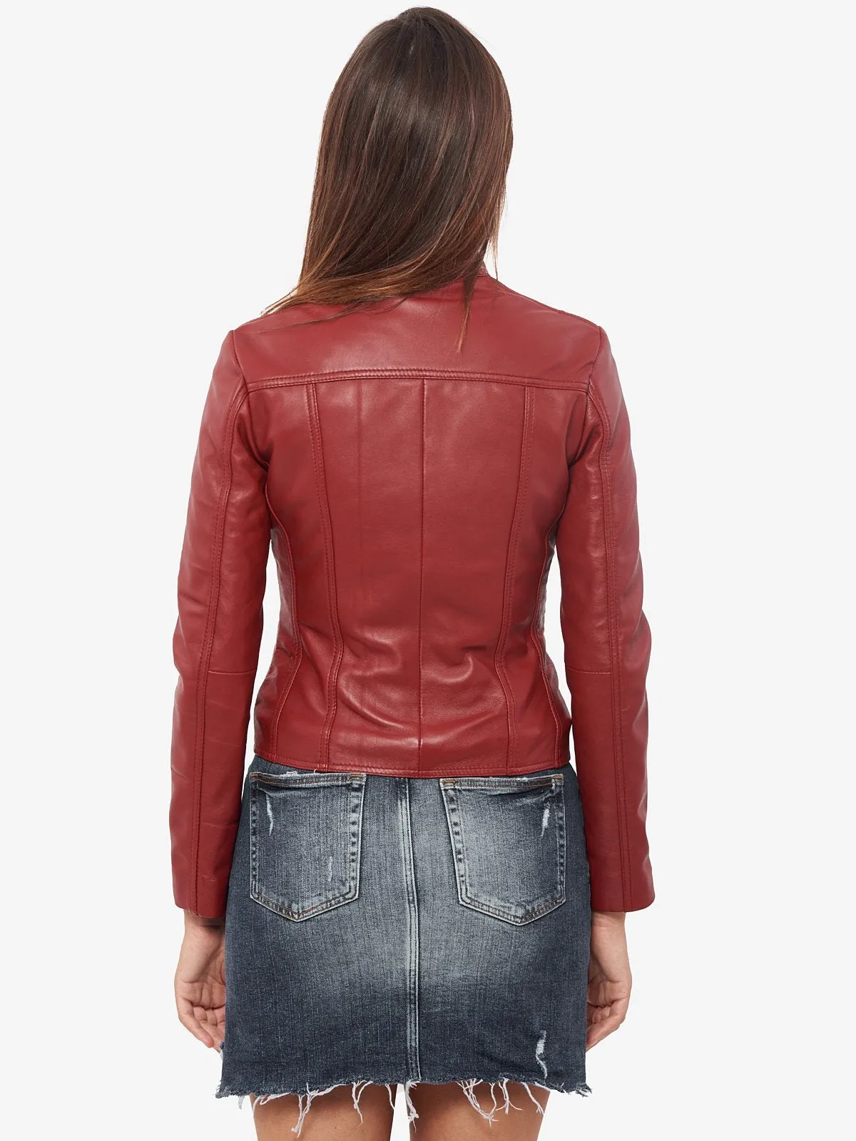 Women Body Fit Bomber KARIOX F-L 41 Leather Jacket