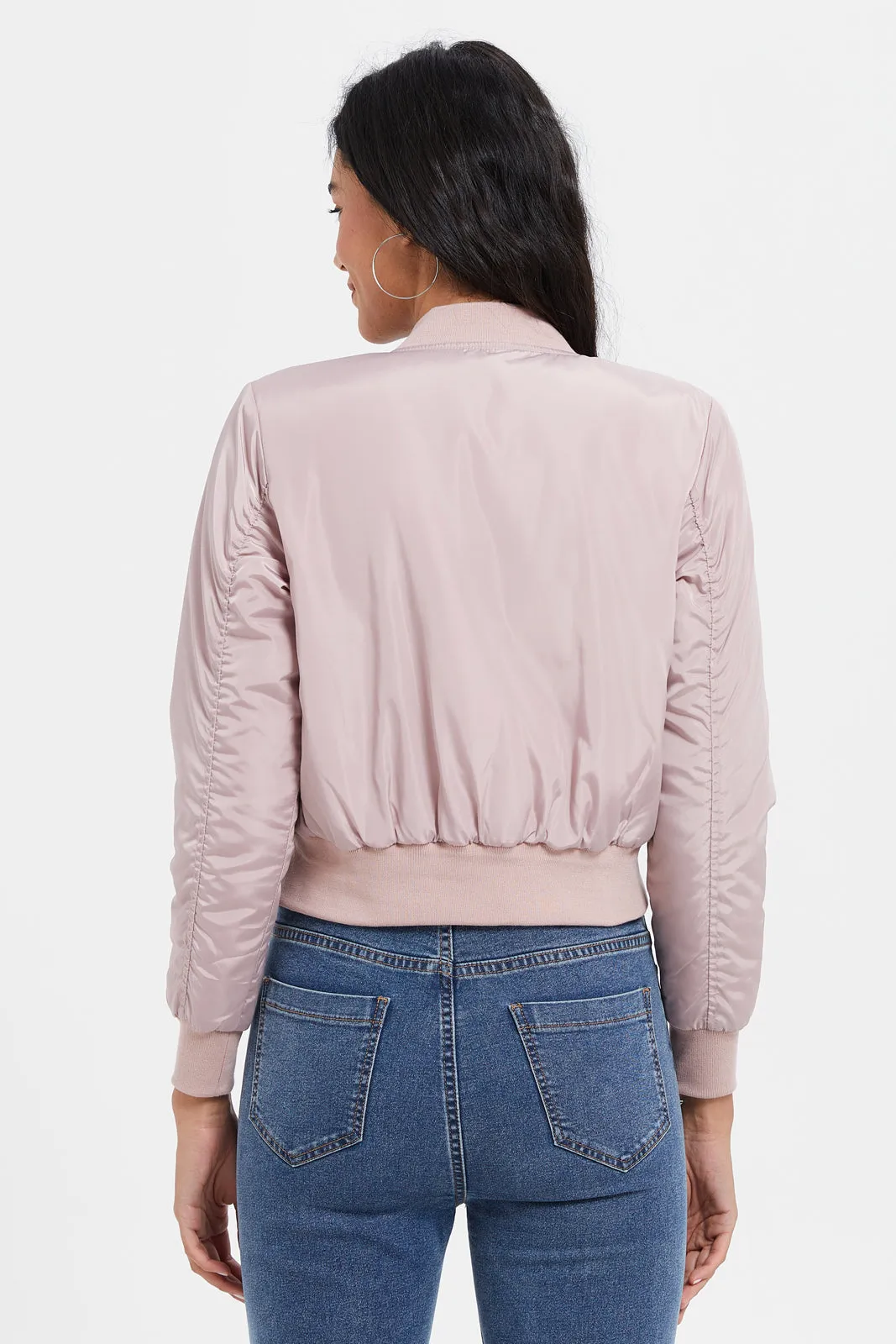 Women Pink Bomber Jacket