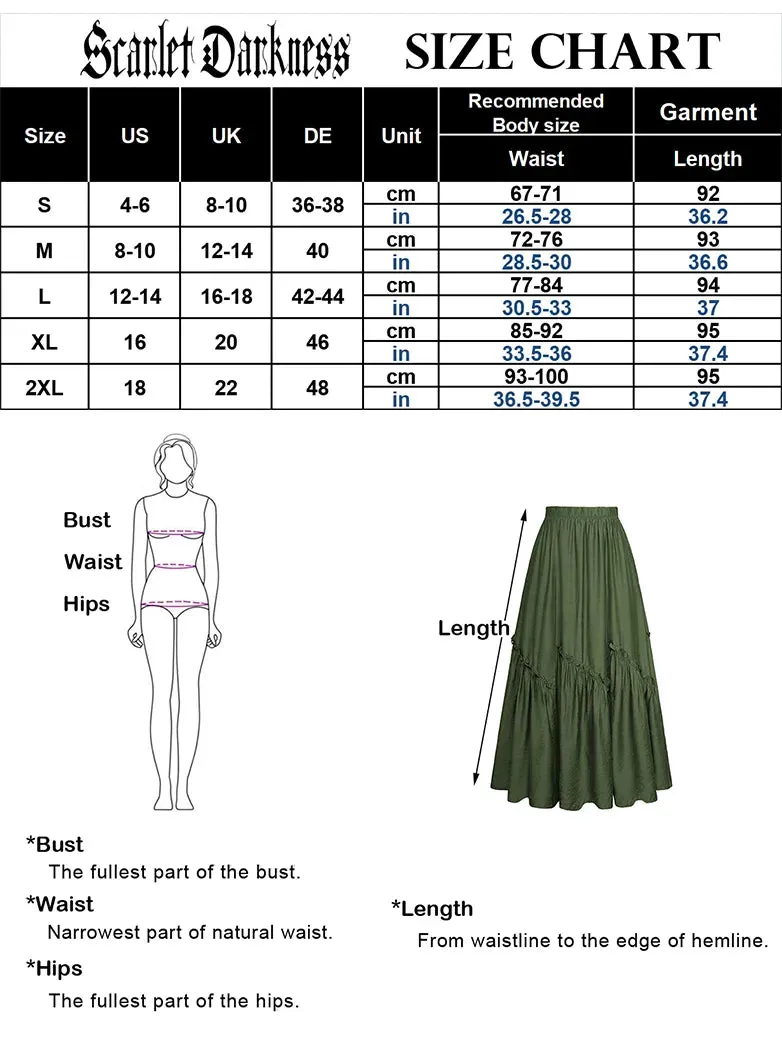 Women Renaissance Tiered Swing Pocket Maxi Skirt