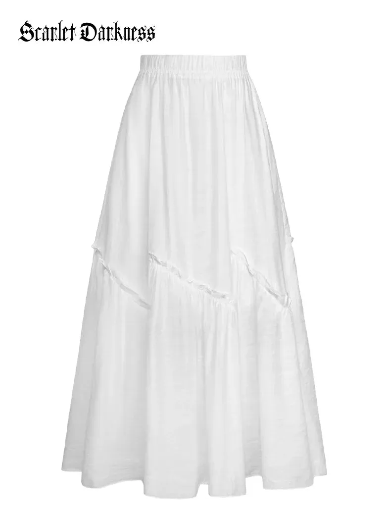 Women Renaissance Tiered Swing Pocket Maxi Skirt