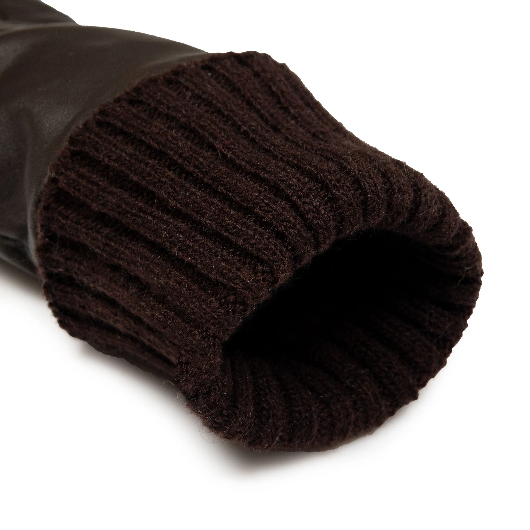 Women’s Fingerless Leather Gloves with Quilted Chevron Design