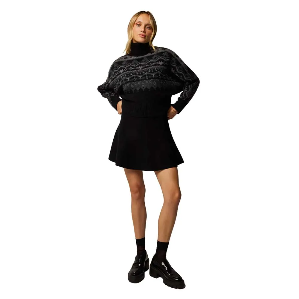 Women's Jacquard Koko Mock Neck Sweater - Shepherd