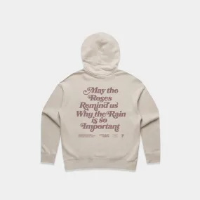 Women's Sueded Slogan Hoodie - Bone