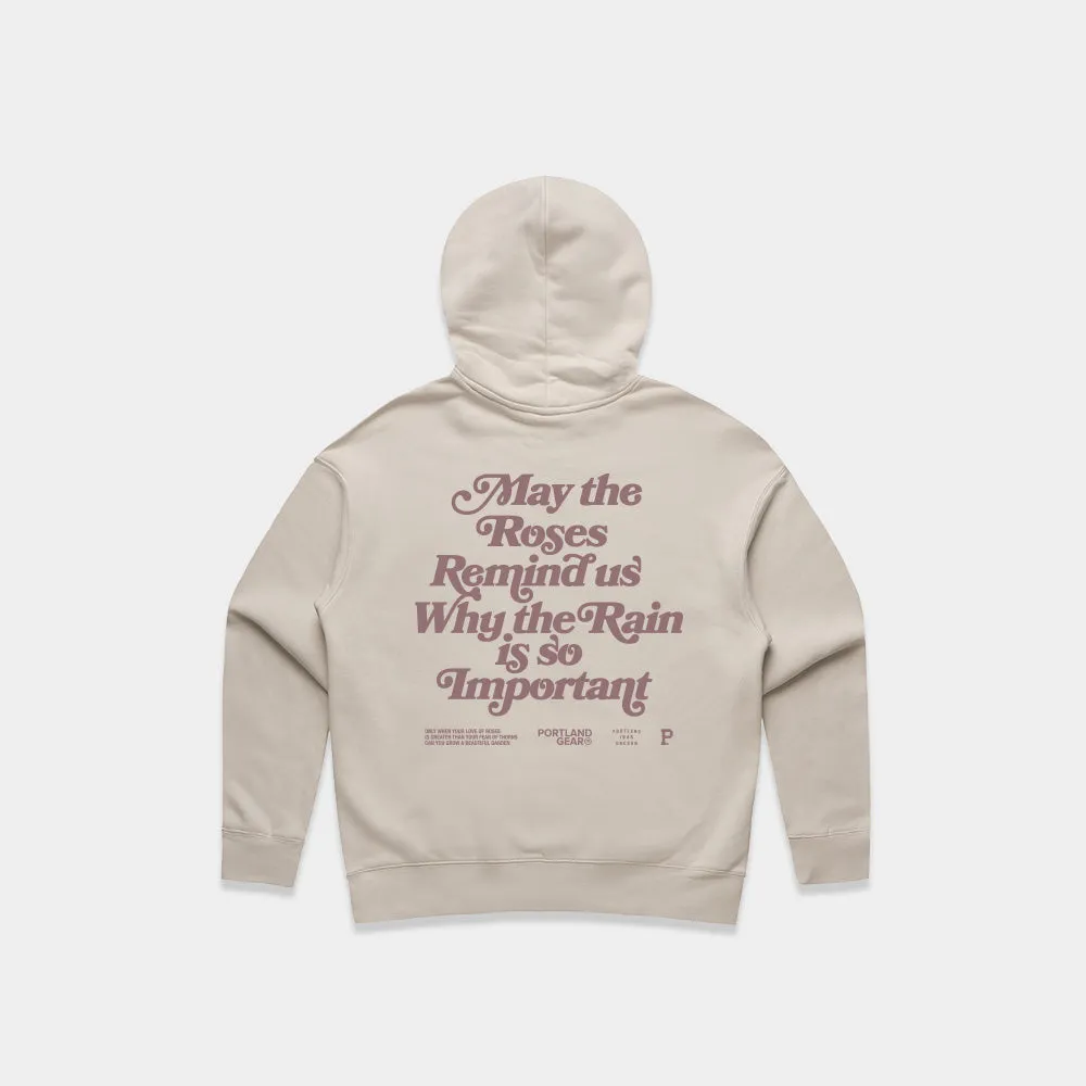 Women's Sueded Slogan Hoodie - Bone