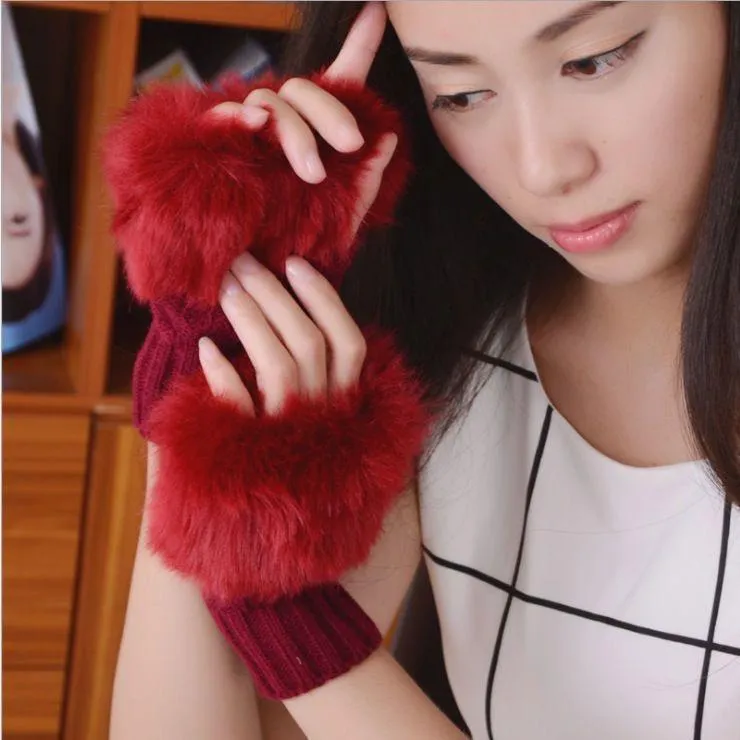 Wool Fingerless Gloves for Women