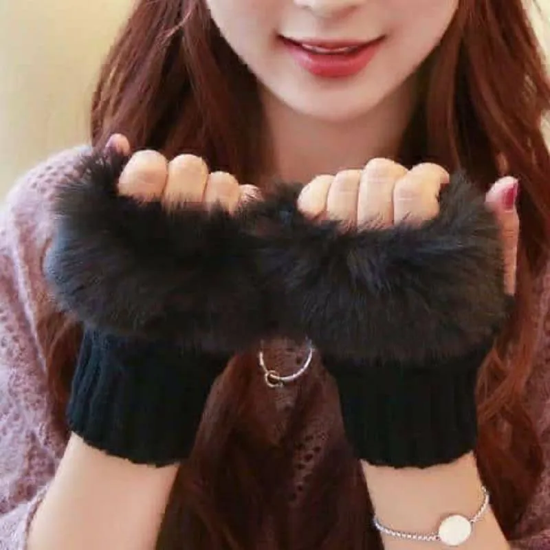 Wool Fingerless Gloves for Women