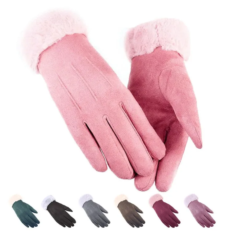 WST-01 Fleece Warm Gloves Autumn and Winter Touchscreen Cycling Gloves(Pink)