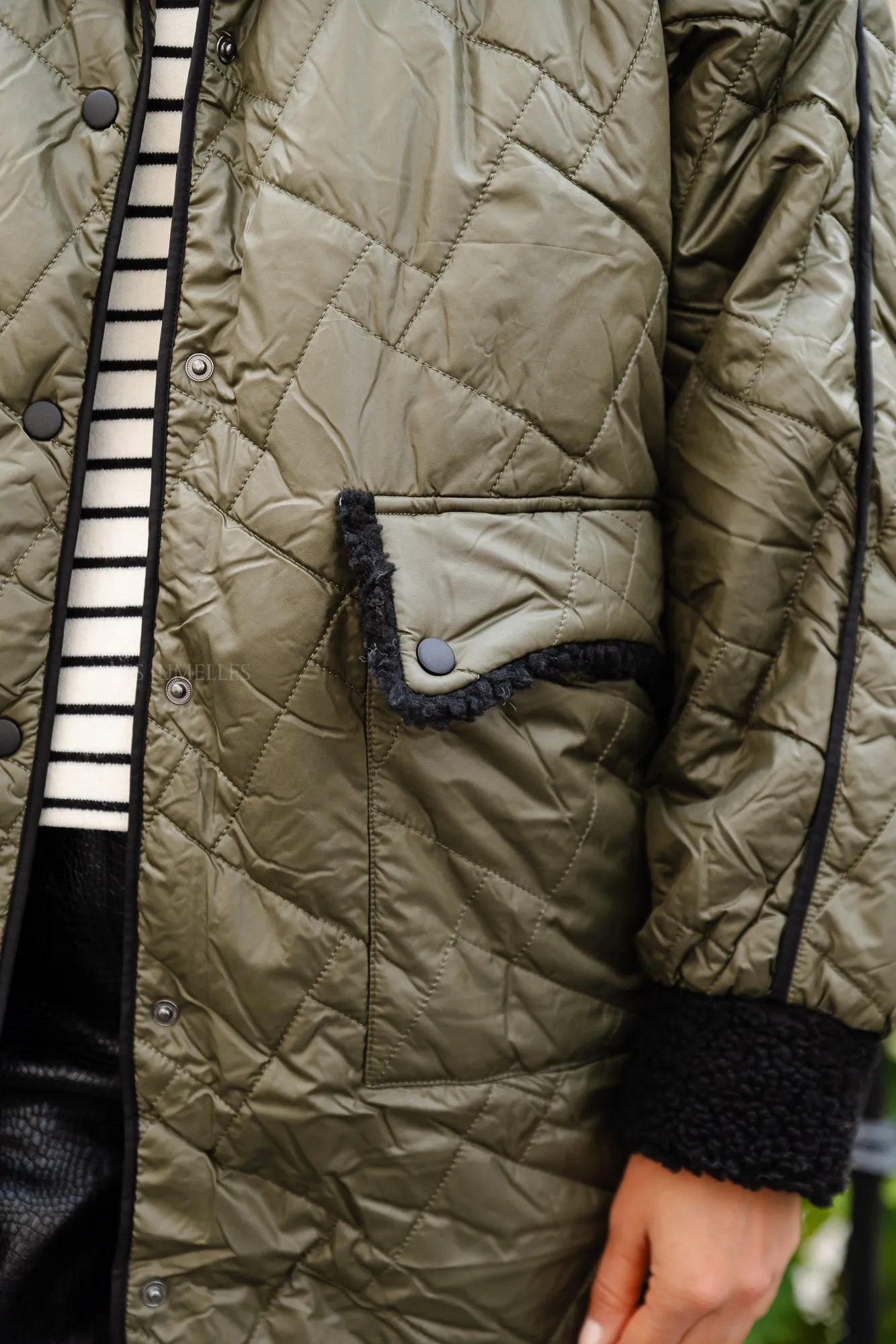 Yaskatly quilted padded jacket khaki/black