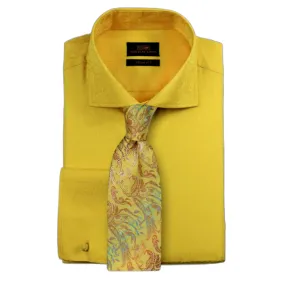 Yellow Paisley Patterned | Steven Land | French Cuff | Dress Shirt